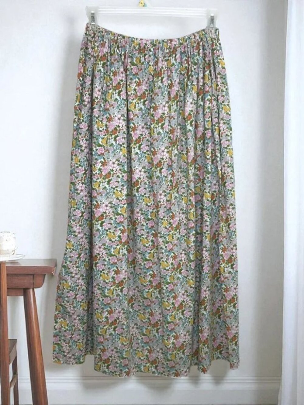 Vintage Floral Maxi Skirt Multicolor Sz M